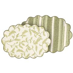 Green Floral Striped Placemat