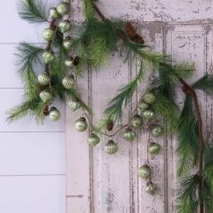 Green Mercury Glass Ornament Holiday Garland