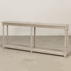 Grey Finish Turned Leg Console Table