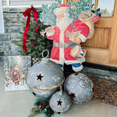 Grey Star Cutout Decorative Sleigh Bell