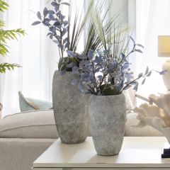 Grey Wash Cement Vase Collection Set of 2