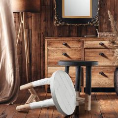 Half Dipped Wood Side Table
