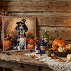 Halloween Basset Hound Framed Wall Art