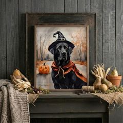 Halloween Black Lab Framed Wall Art