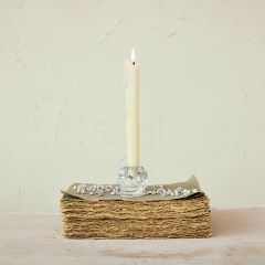 Halloween Skull Glass Taper Holder