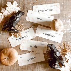 Halloween Theme Primitive Flash Card Set of 6