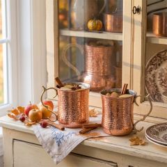 Hammered Steel Moscow Mule Mug with Brass Handle