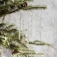 Hand Blown 6 Inch Glass Icicle Set of 6
