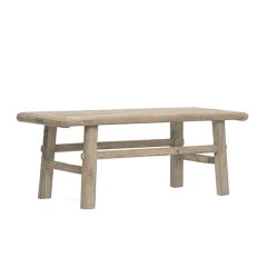 Hand Carved Elm Wood Coffee Table