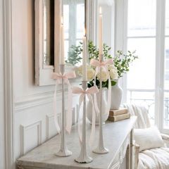Hand Forged White Candle Holders Set of 3