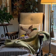 Hand Hooked Mallard Throw Pillow