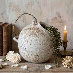 Hand Pulled Handled Decorative Ceramic Jug Vase