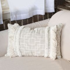Hand Woven Fringed Lumbar Pillow