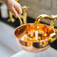 Handcrafted Copper Colander With Handle
