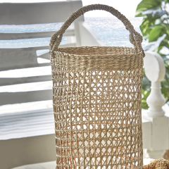 Handled Seagrass Candle Lantern