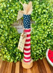 Handmade Americana Firecracker Spindle Shelf Sitter