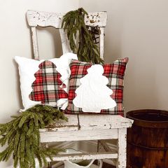 Handmade Christmas Tree Applique Pillow Cover