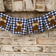 Handmade Gingerbread Man Banner Garland