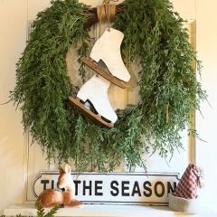 Handmade Hanging Wooden Ice Skates
