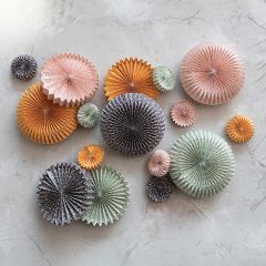 Handmade Paper Pinwheel Ornament Set of 8
