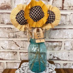 Handmade Primitive Sunflower Pokes Set of 3