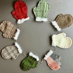 Handmade Woolen Mitten Banner Garland