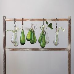 Hanging Blown Glass Tear Drop Vase Set of 2