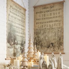 Hanging Christmas Music Tapestry Set of 2