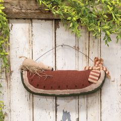 Hanging Painted Fabric Watermelon With Mouse