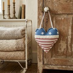 Hanging Patriotic Heart Pillow Set of 2