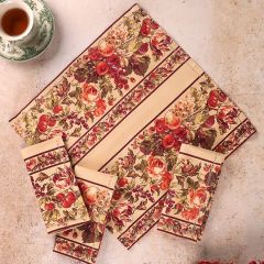 Harvest Bounty Antique Ivory Cotton Luncheon Napkin Set of 4