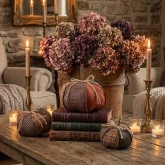 Harvest Patchwork Stuffed Pumpkin Set of 3