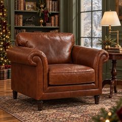 Hawthorne Brown Leather Club Chair