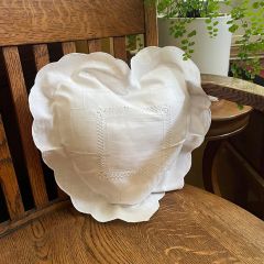 Heart Shaped Linen Sham With Insert