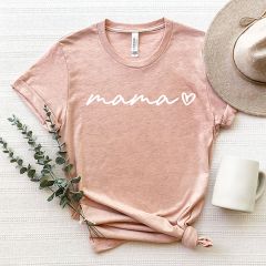 Heather Peach Mama Cursive with Heart
