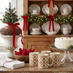Heirloom Noel Tree Quilt Stoneware Mug