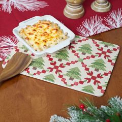 Heirloom Noel Tree Quilt Trivet Set of 4