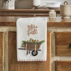 Hello Fall Embroidered Tea Towel Set of 2
