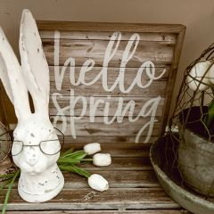 Hello Spring Framed Sign