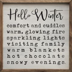 Hello Winter Whitewash Wall Sign