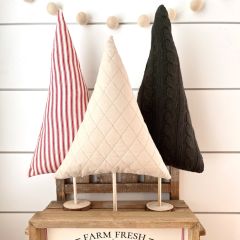 Holiday Fabric Tabletop Tree Set of 3
