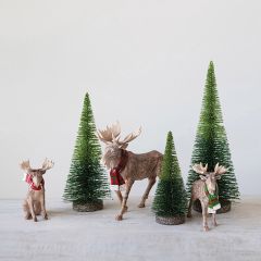 Holiday Moose Figurine With Scarf