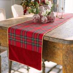 Holiday Noel Red Plaid Table Runner