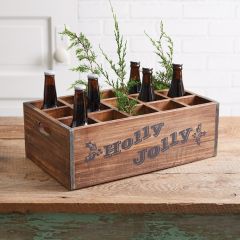 Holly Jolly Divided Wood Crate