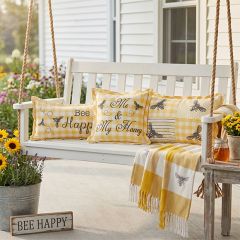 Home and Hive Yellow Check Accent Pillow Collection Set of 3