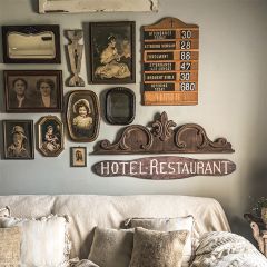 Hotel Restaurant Distressed Wall Sign
