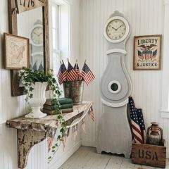 HUGE Distressed Mora Clock Grey and White