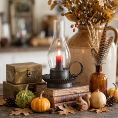Hurricane Glass Electric Candle Lantern