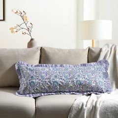 Indigo Blue Ruffle Cotton Sham Cover