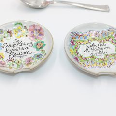 Inspirational Farmhouse Ceramic Spoon Rest Set of 2
